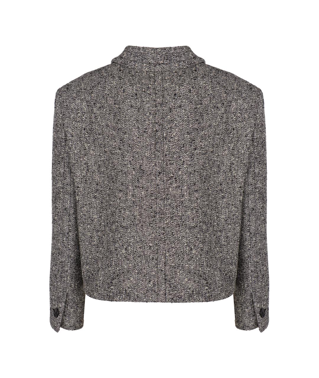 GUCCI Серый шерстяной жакет/пиджак, фото 2