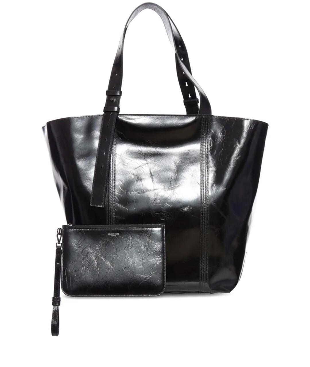 GOLDEN GOOSE DELUXE BRAND Черная кожаная сумка тоут, фото 3