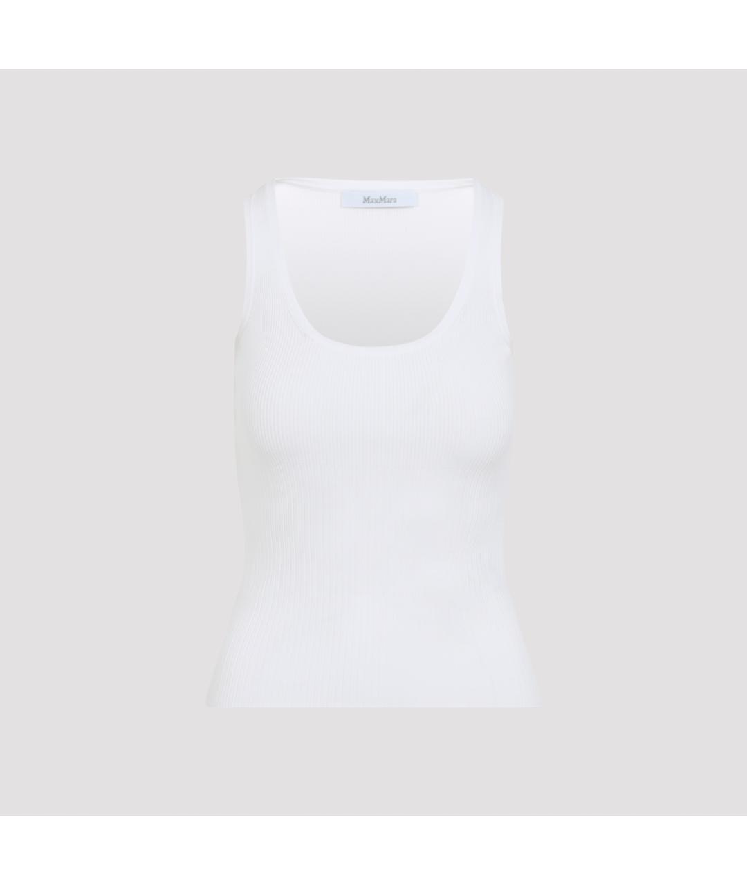 MAX MARA Белая вискозная майка, фото 5