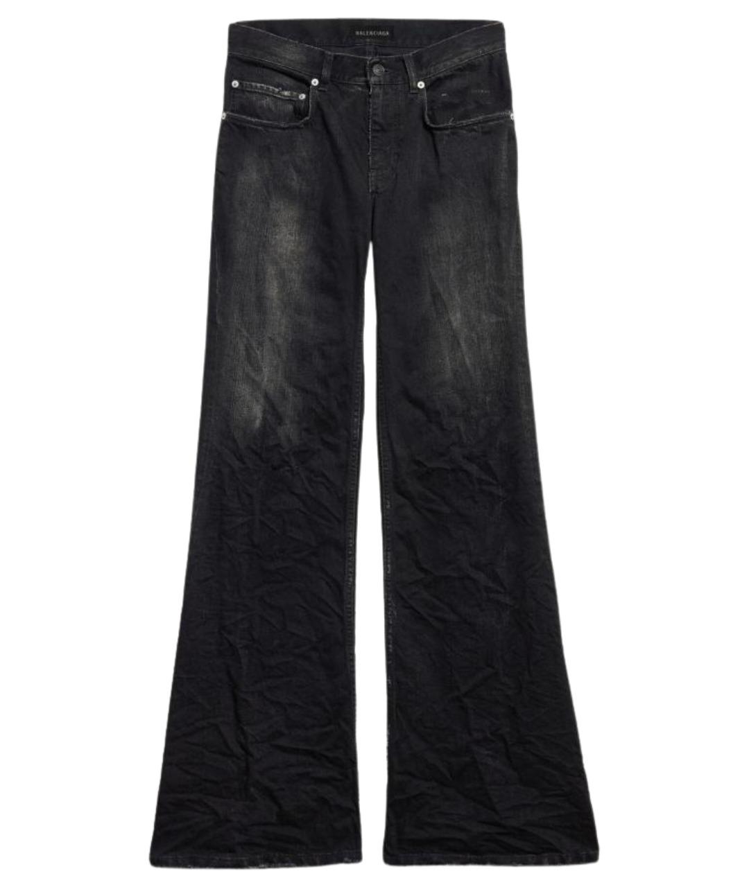 BALENCIAGA Черные хлопковые прямые джинсы, фото 1