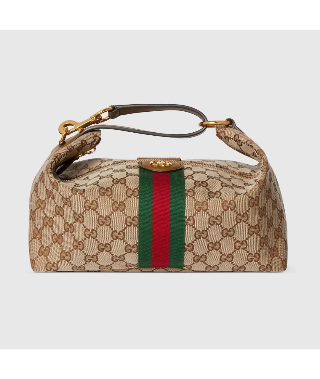 GUCCI Бежевая жаккардовая сумка через плечо, фото 6