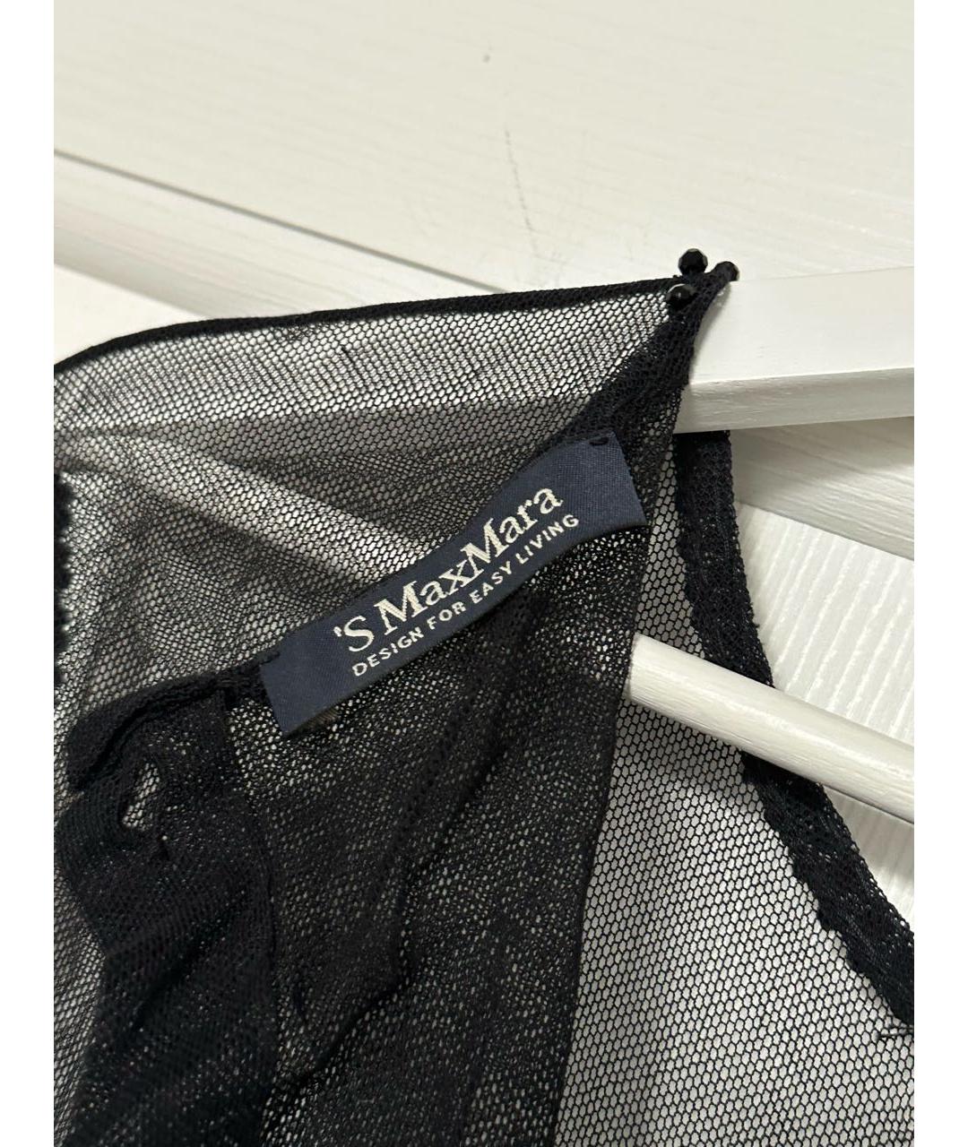 'S MAX MARA Черное сетчатое вечернее платье, фото 2