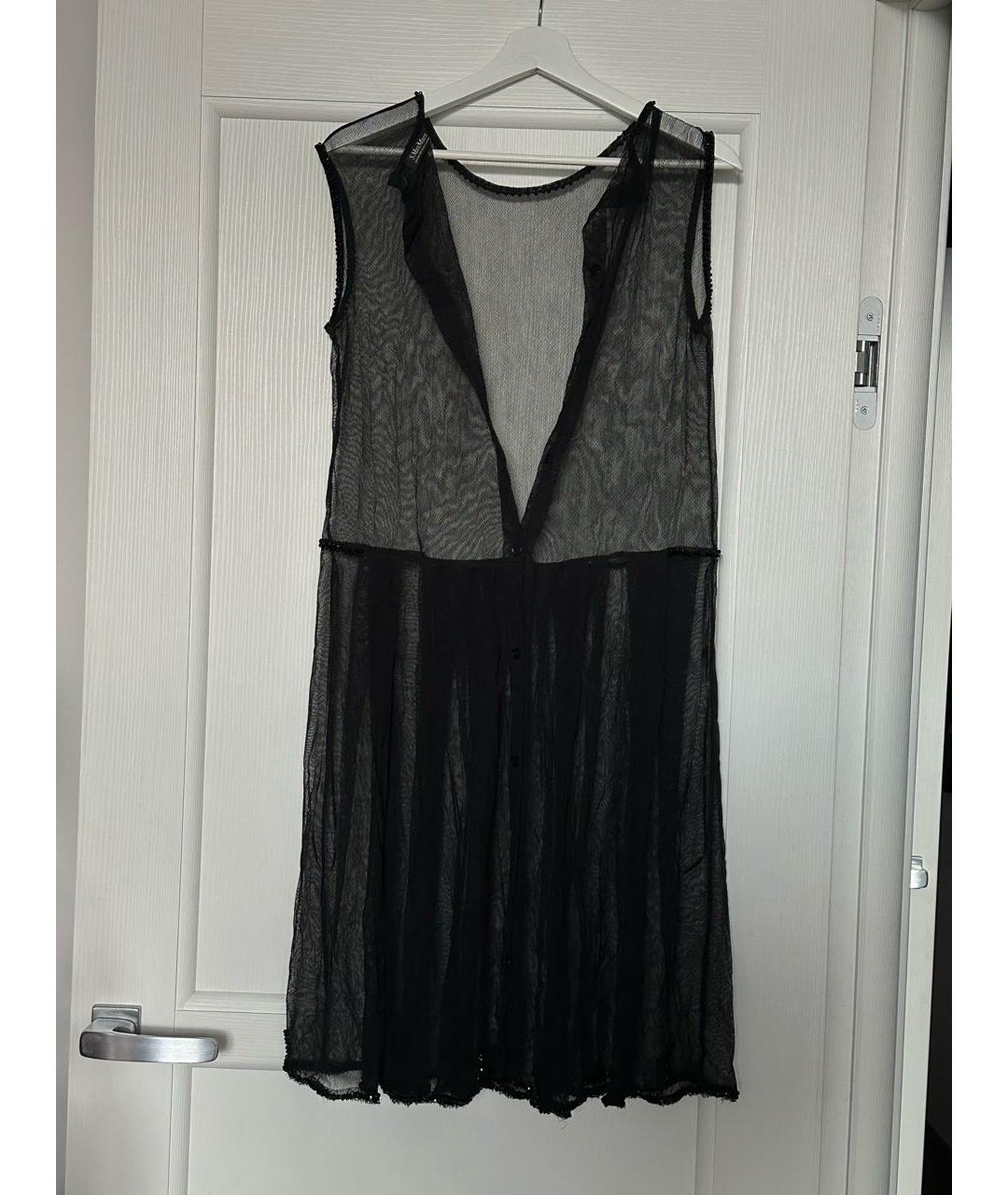 'S MAX MARA Черное сетчатое вечернее платье, фото 5