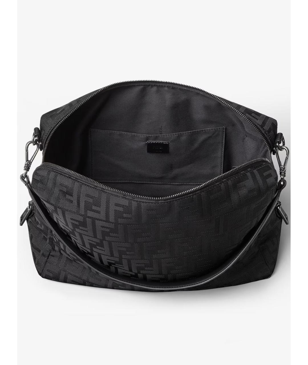 FENDI Черная кожаная сумка тоут, фото 4
