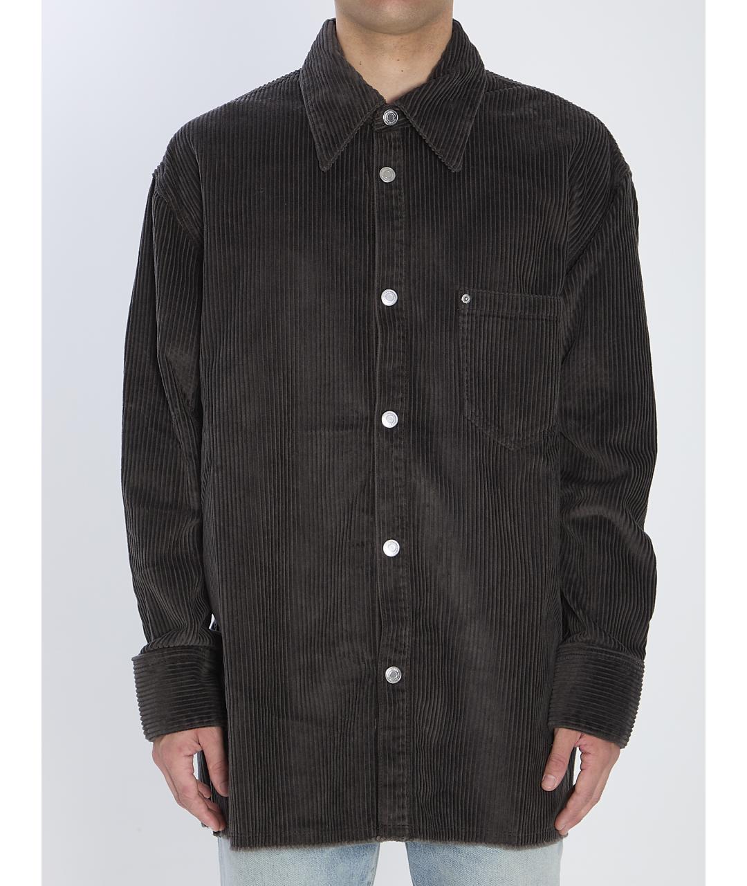 Ami Paris Антрацитовая хлопковая кэжуал рубашка, фото 5