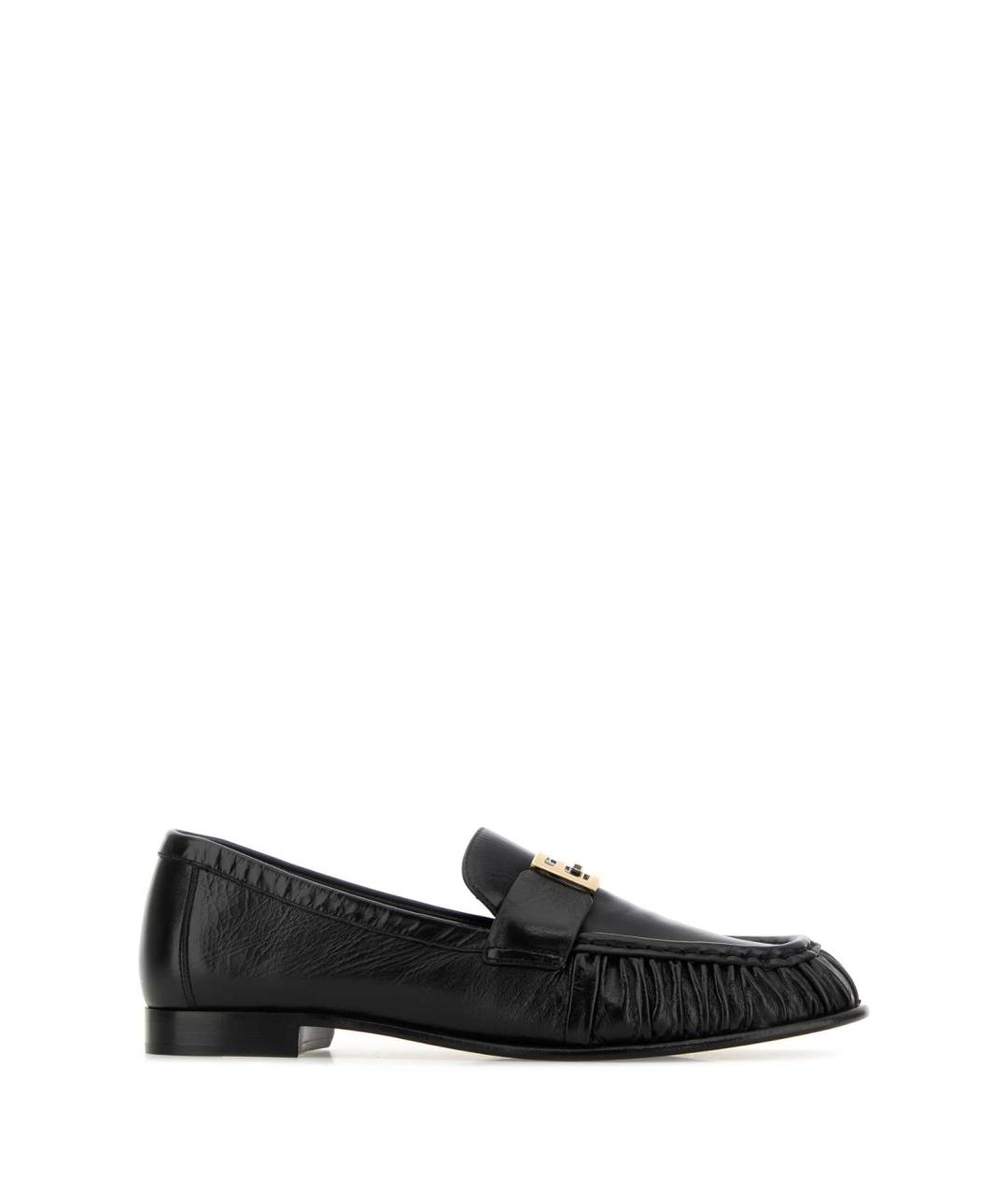 FENDI Черные кожаные лоферы, фото 1