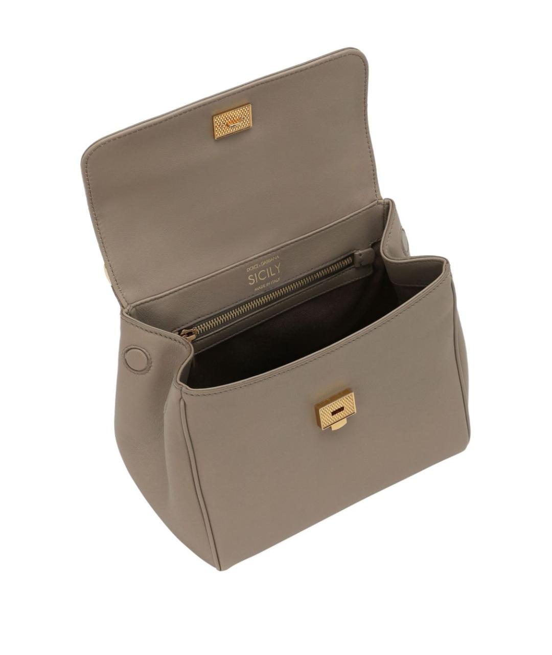 DOLCE&GABBANA Бежевая кожаная сумка тоут, фото 2