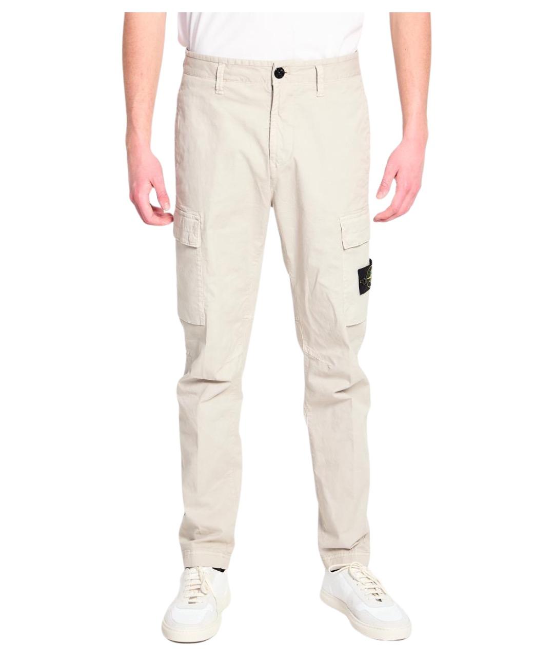 STONE ISLAND Серые хлопковые повседневные брюки, фото 1