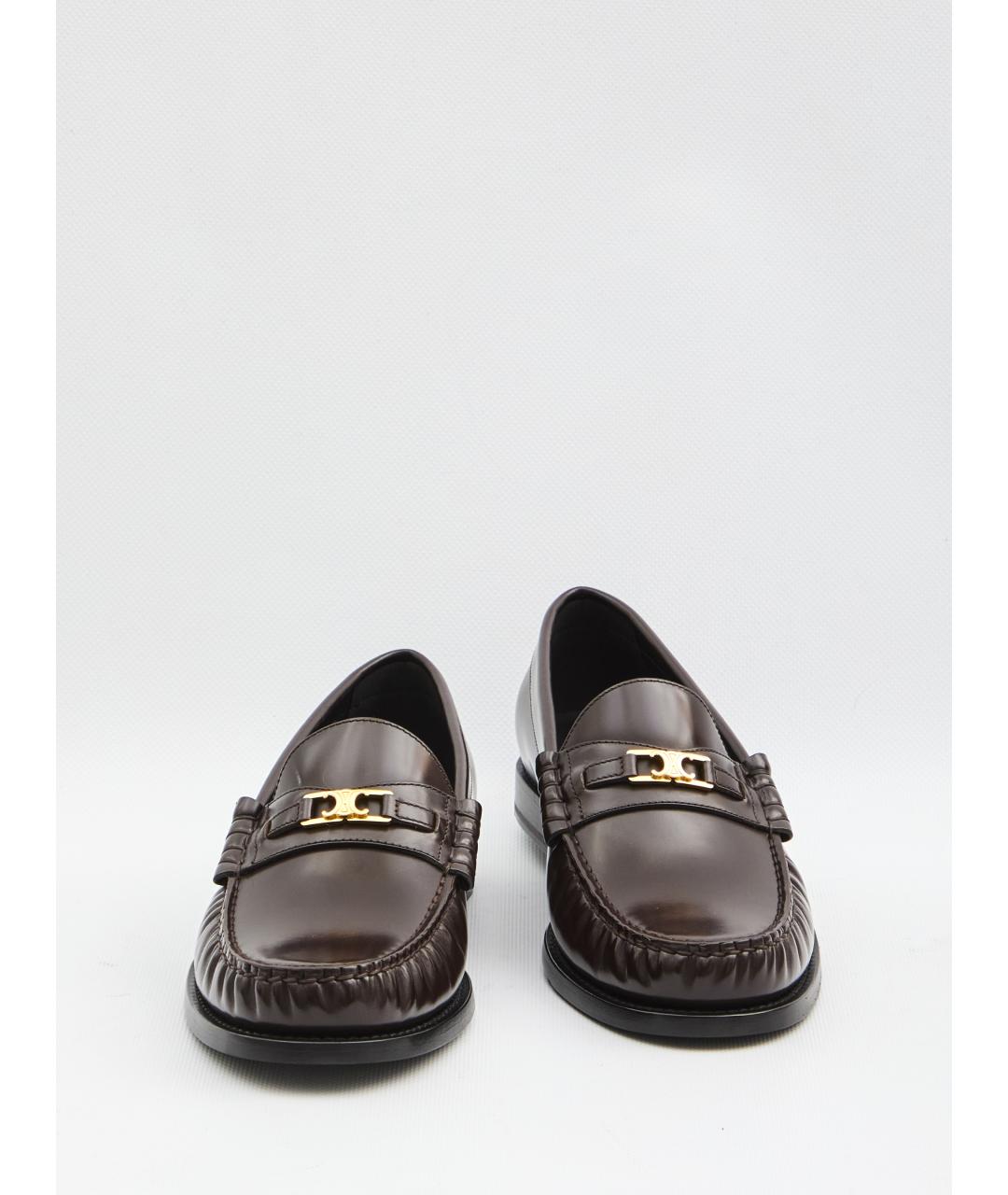 CELINE Коричневые кожаные лоферы, фото 5