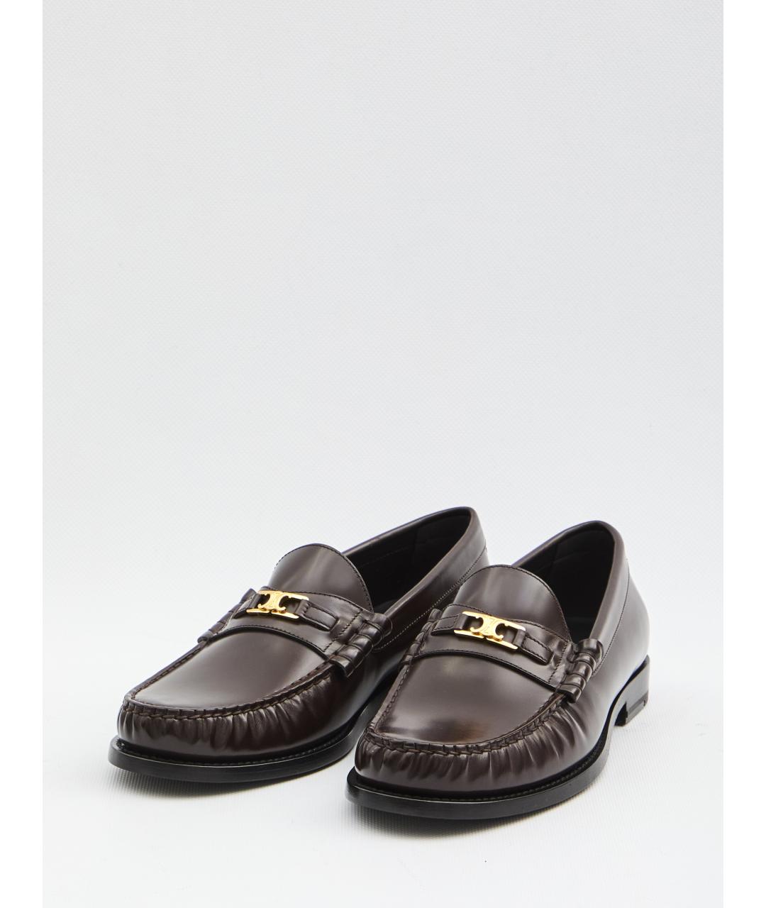 CELINE Коричневые кожаные лоферы, фото 2