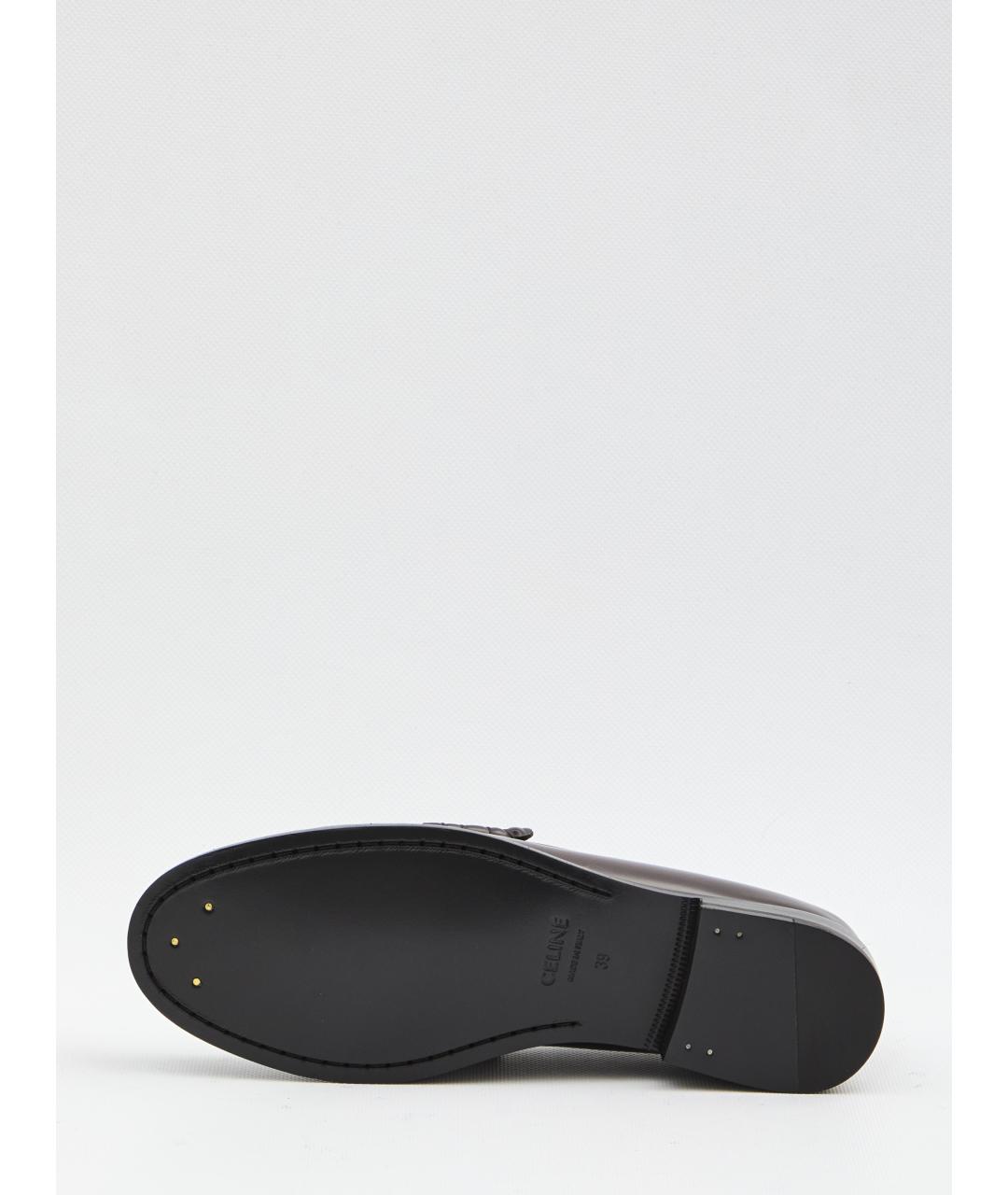 CELINE Коричневые кожаные лоферы, фото 4