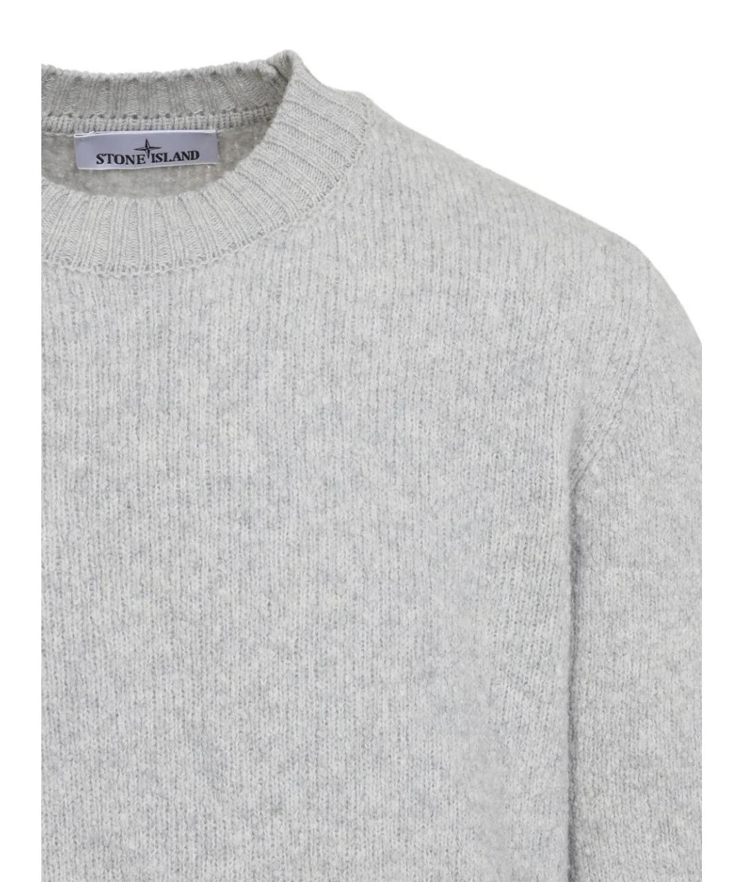 STONE ISLAND Серый шерстяной джемпер / свитер, фото 4