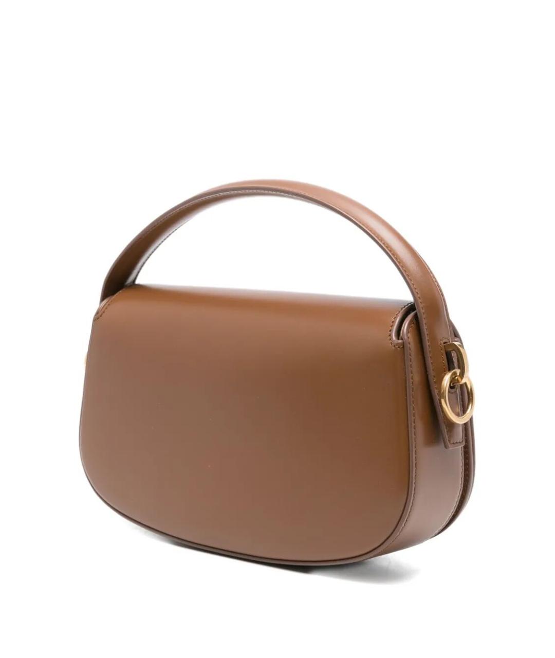 SAINT LAURENT Коричневая кожаная сумка через плечо, фото 2