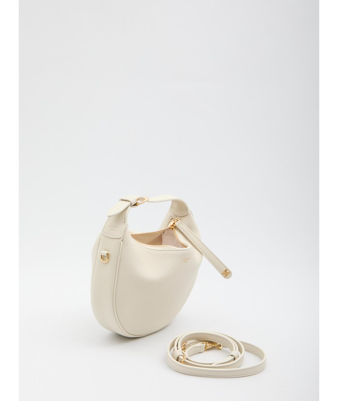 CELINE Белая кожаная сумка с короткими ручками, фото 4