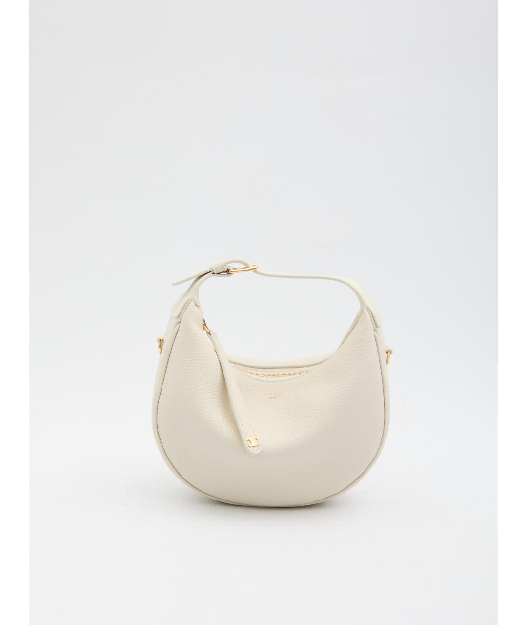 CELINE Белая кожаная сумка с короткими ручками, фото 6