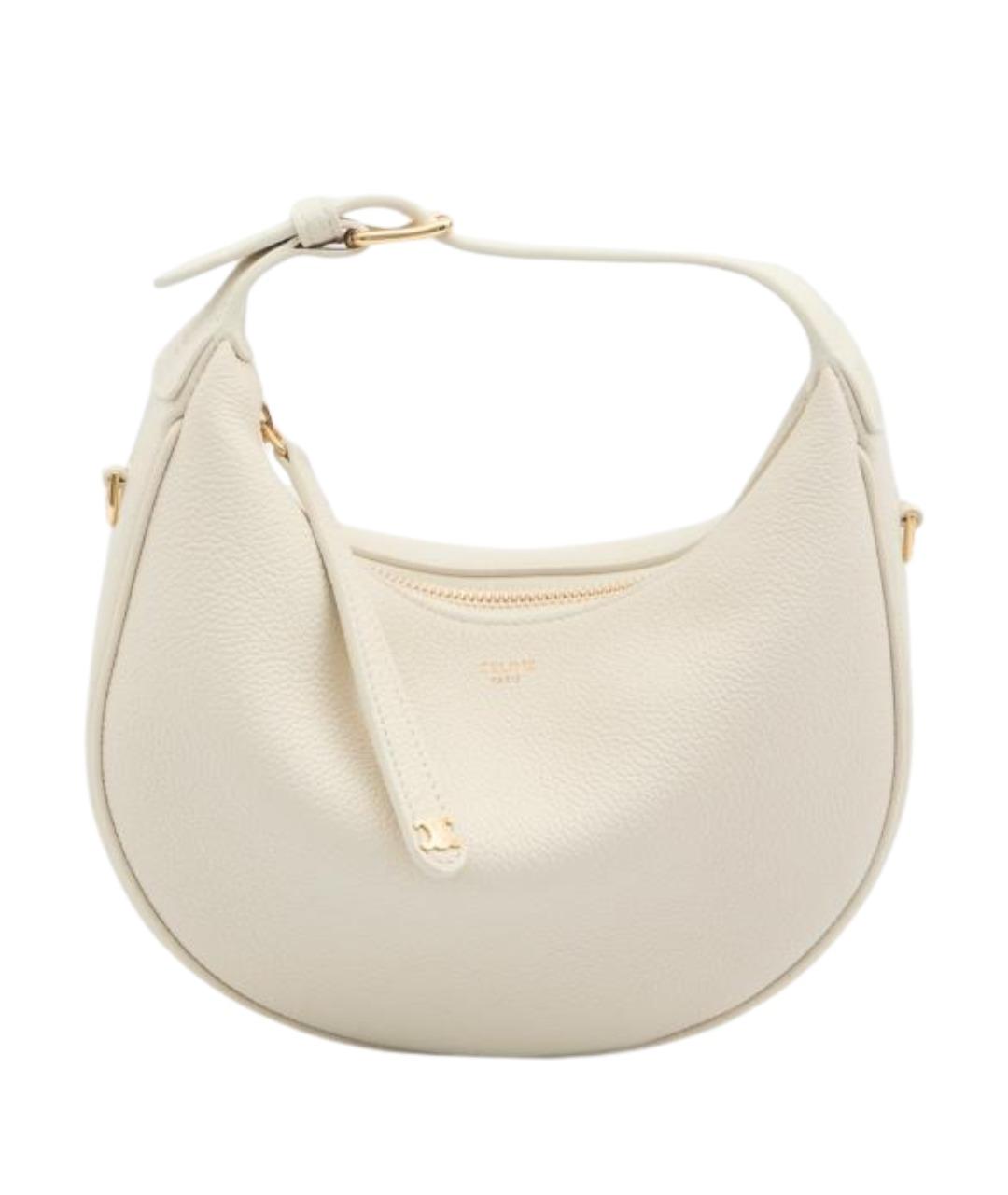 CELINE Белая кожаная сумка с короткими ручками, фото 1