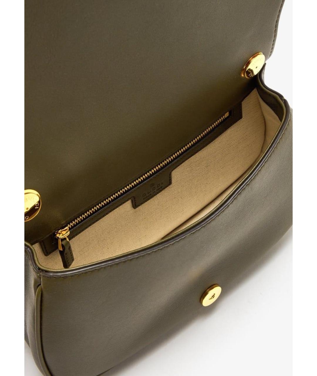 GUCCI Зеленая кожаная сумка через плечо, фото 4