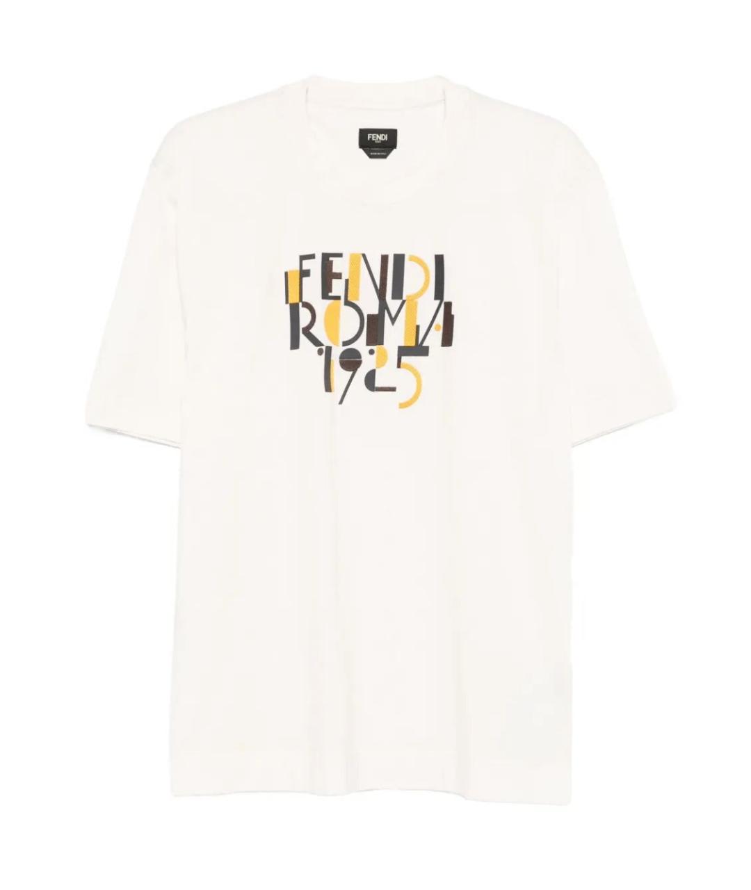 FENDI Белая хлопковая футболка, фото 1