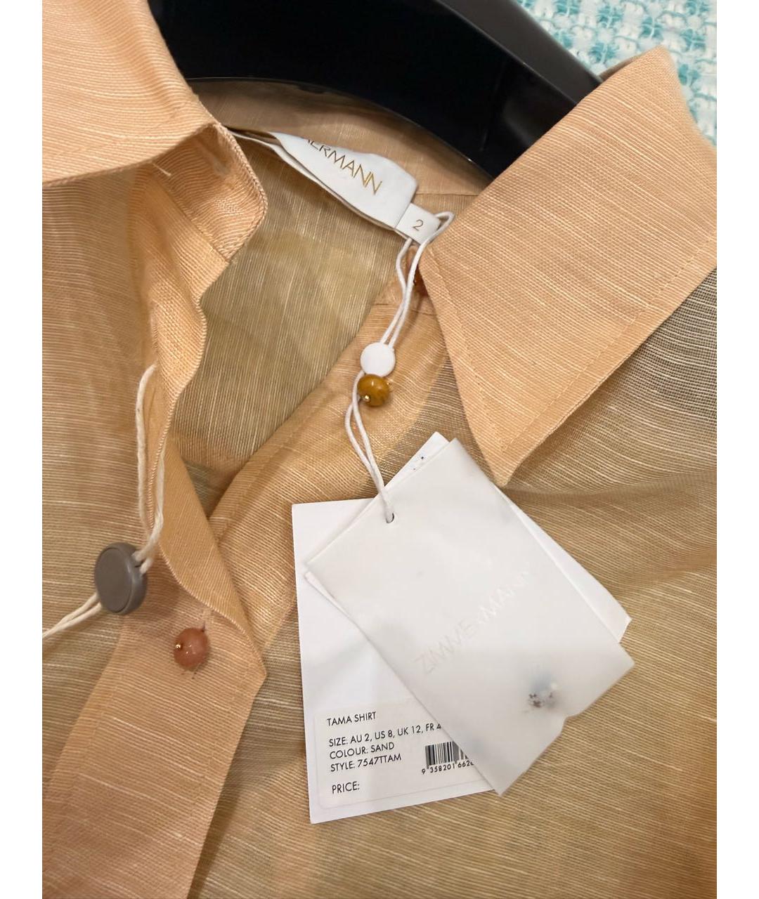 ZIMMERMANN Бежевая льняная блузы, фото 3