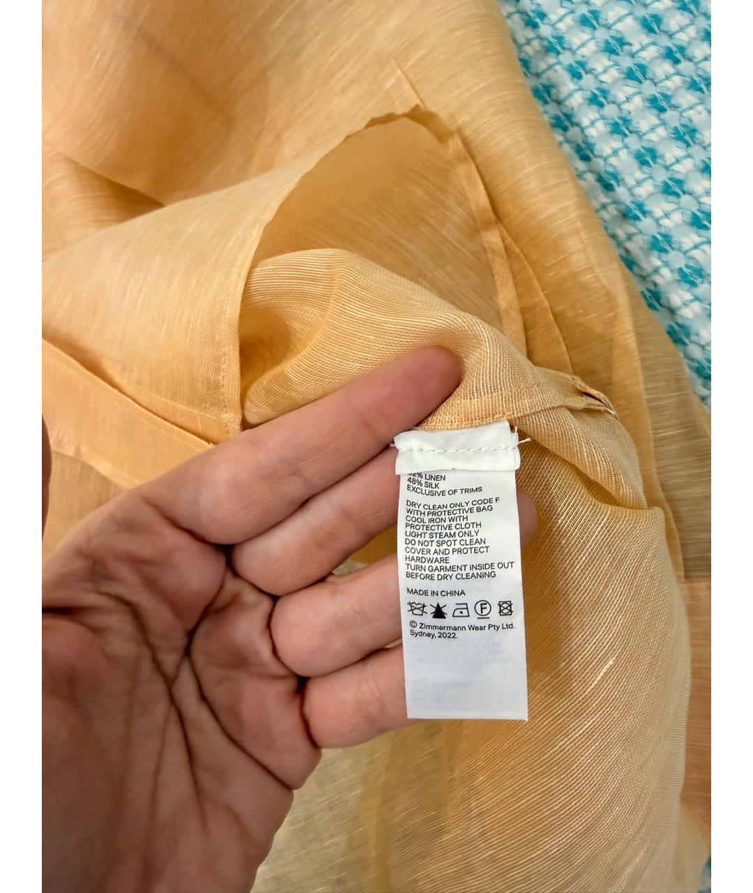 ZIMMERMANN Бежевая льняная блузы, фото 4