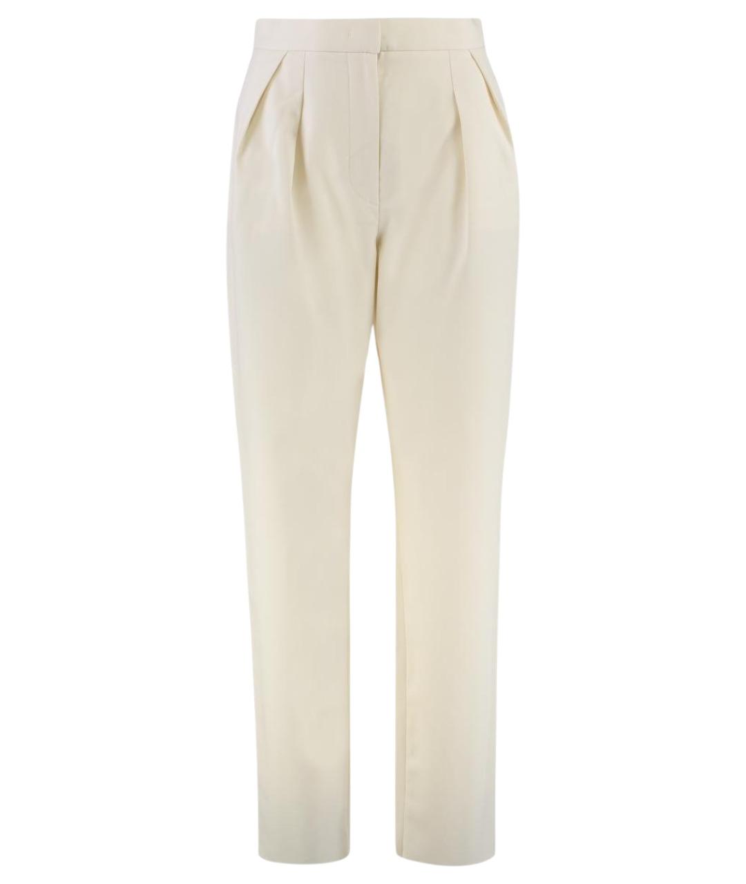 MAX MARA Белые хлопковые прямые брюки, фото 1