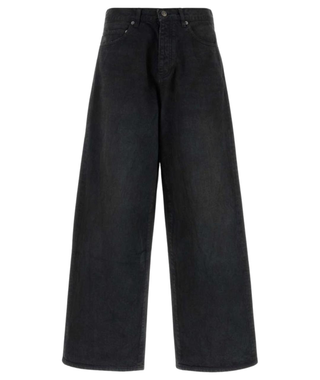 BALENCIAGA Черные хлопковые прямые джинсы, фото 1