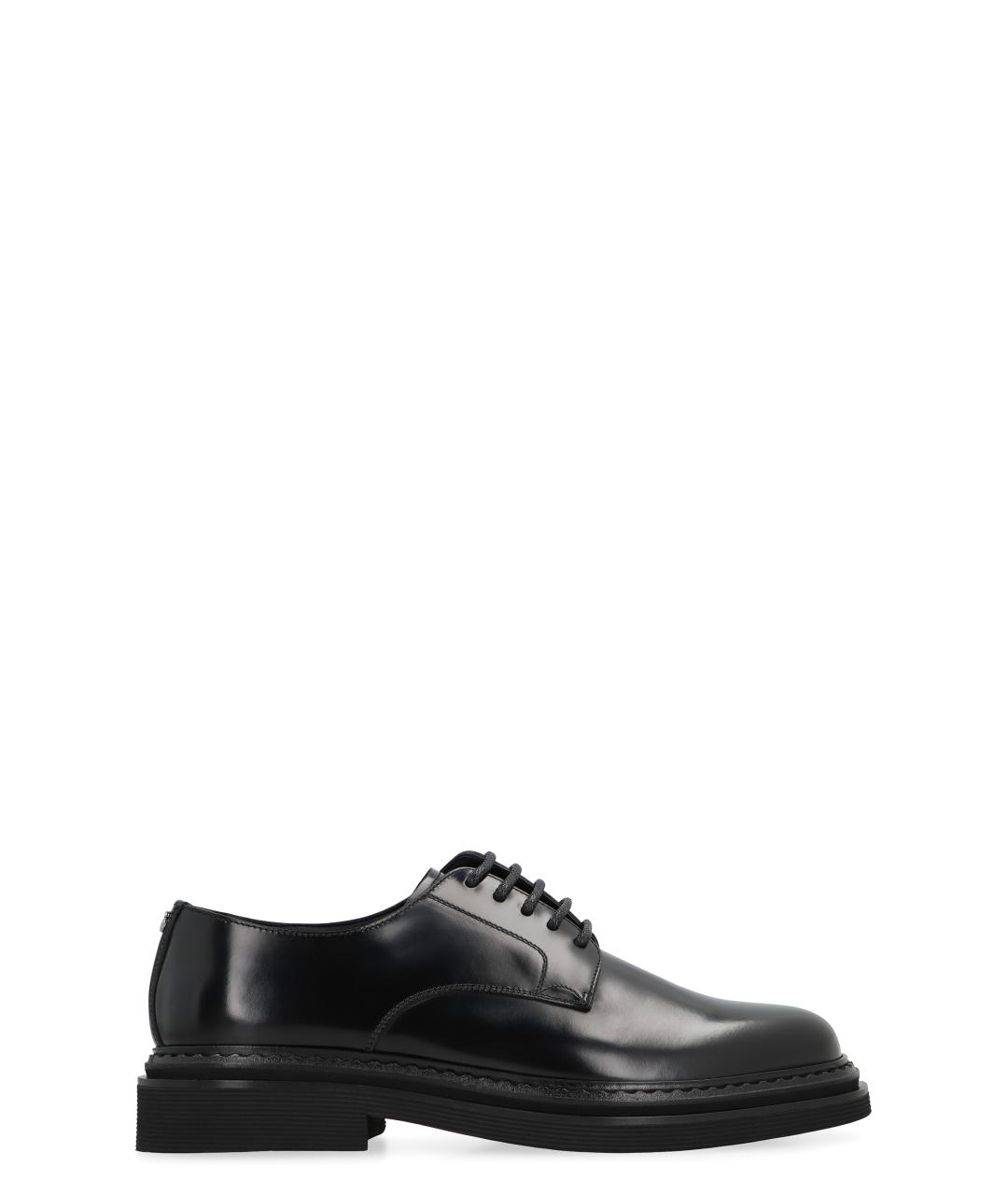 DOLCE&GABBANA Черные кожаные туфли, фото 1