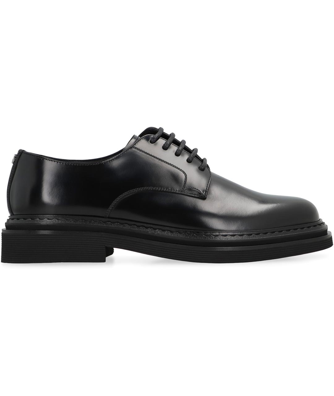 DOLCE&GABBANA Черные кожаные туфли, фото 2