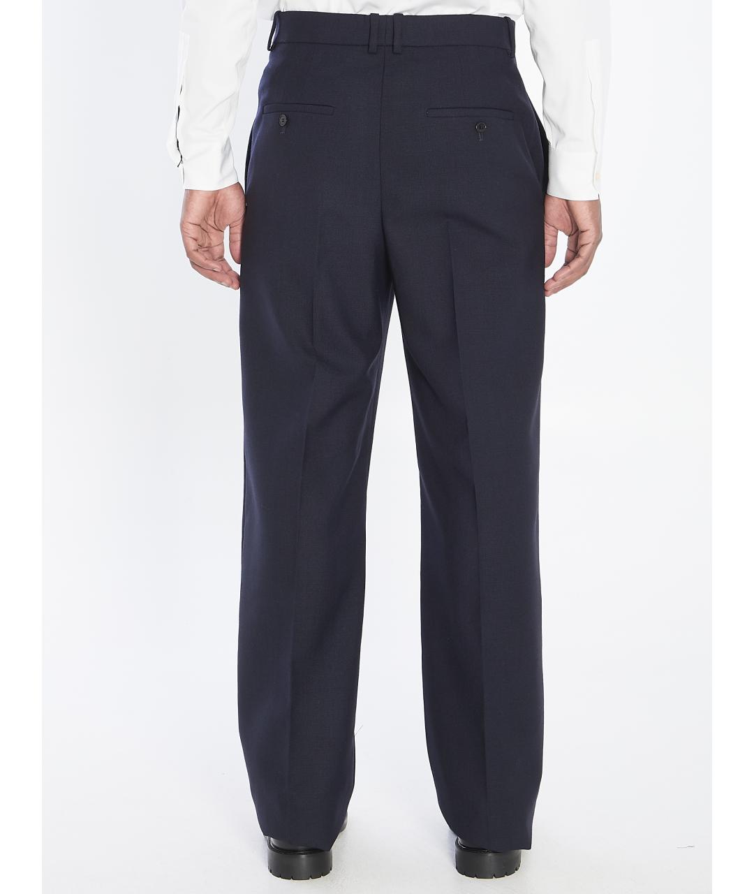SAINT LAURENT Синие шерстяные повседневные брюки, фото 4