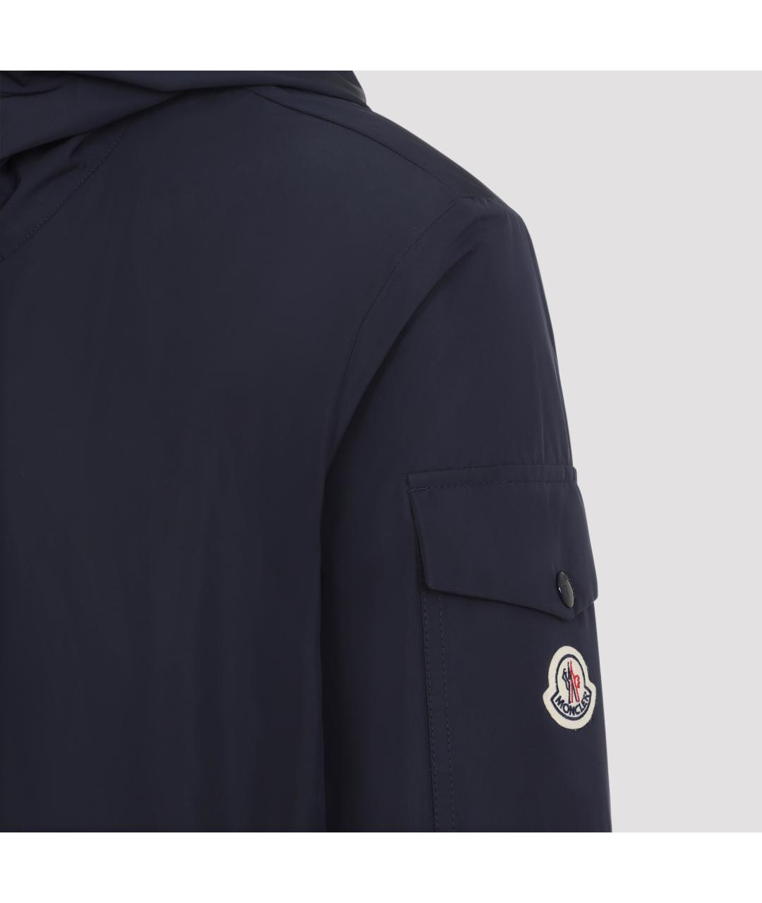 MONCLER Синяя полиэстеровая куртка, фото 4