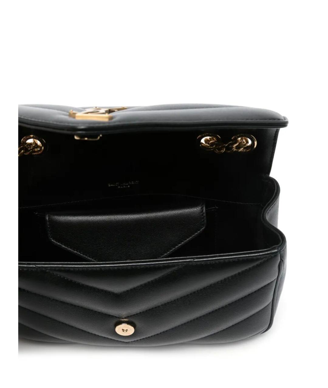 SAINT LAURENT Черная кожаная сумка через плечо, фото 5