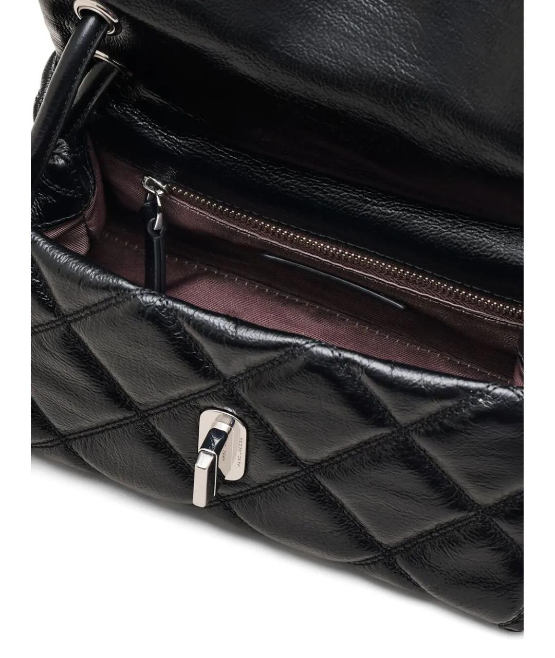 MARC JACOBS Черная кожаная сумка с короткими ручками, фото 4
