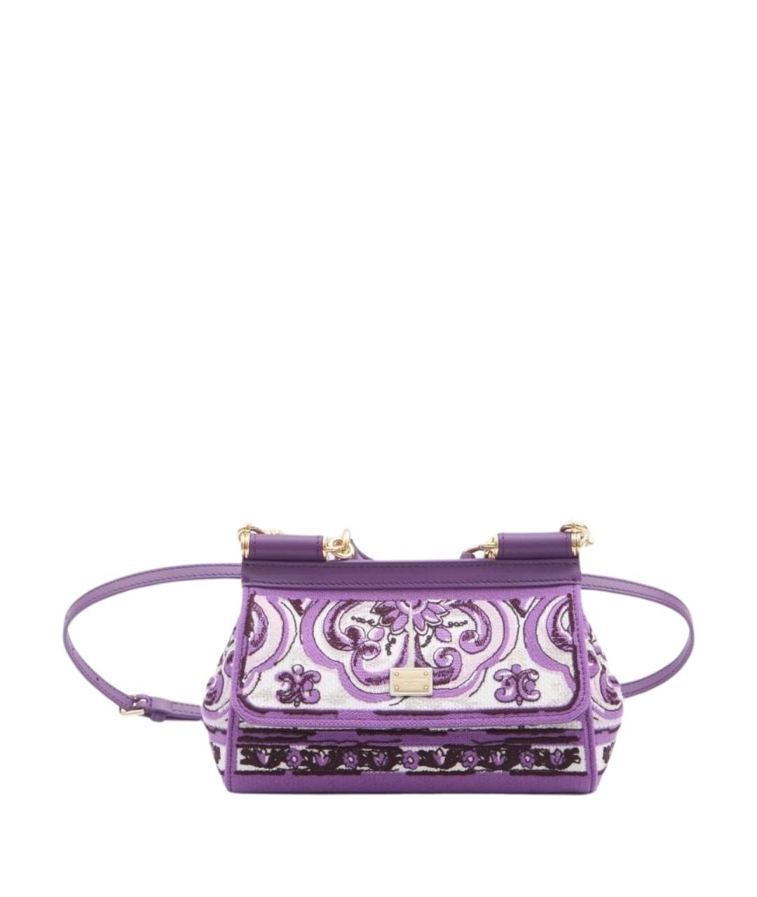 DOLCE&GABBANA Фиолетовая хлопковая сумка с короткими ручками, фото 1