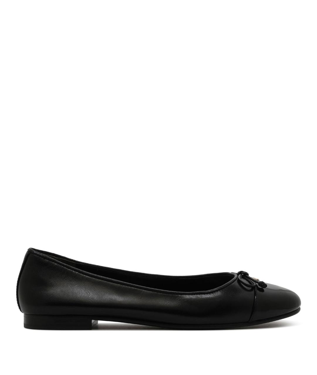 TORY BURCH Черные кожаные балетки, фото 1