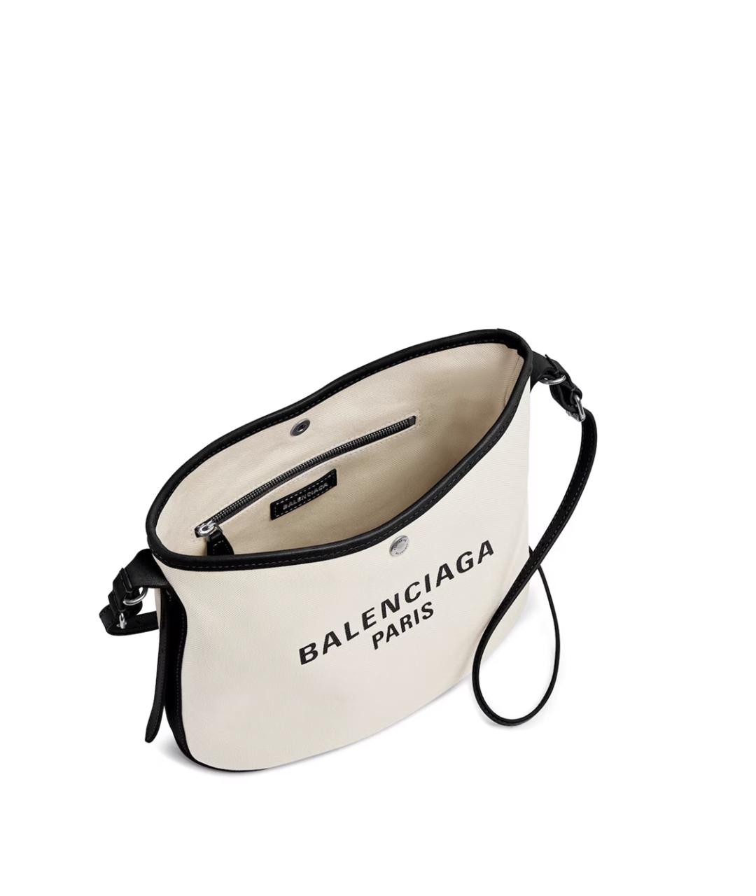 BALENCIAGA Бежевая хлопковая сумка через плечо, фото 3