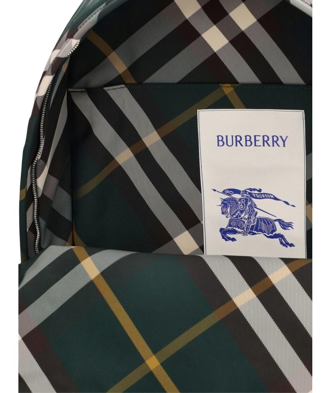 BURBERRY Зеленый тканевый рюкзак, фото 4