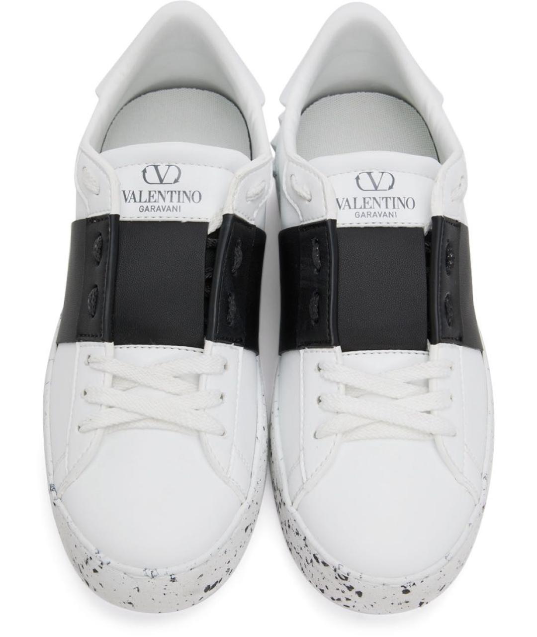 VALENTINO Белые кожаные низкие кроссовки / кеды, фото 4