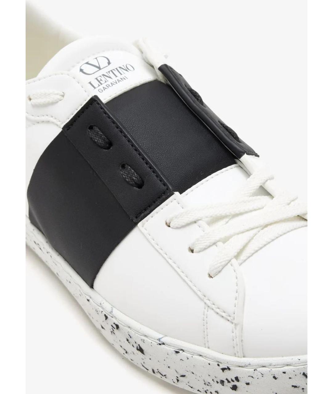 VALENTINO Белые кожаные низкие кроссовки / кеды, фото 3