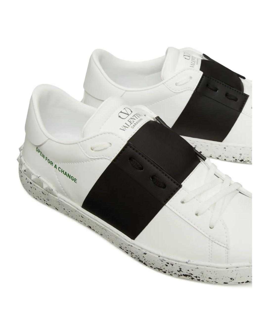 VALENTINO Белые кожаные низкие кроссовки / кеды, фото 2