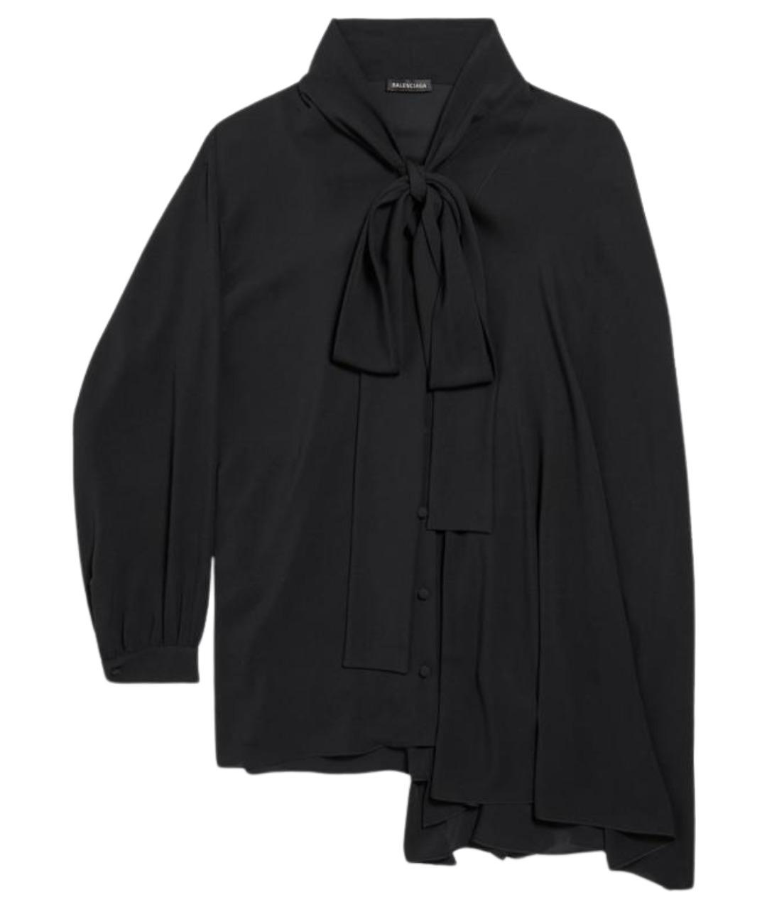 BALENCIAGA Черная шелковая блузы, фото 1