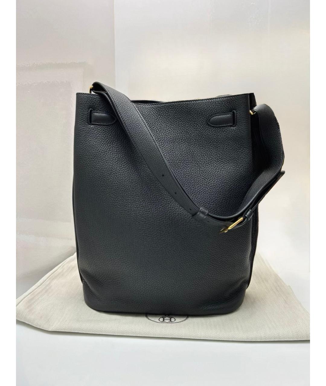 HERMES Черная кожаная сумка через плечо, фото 3