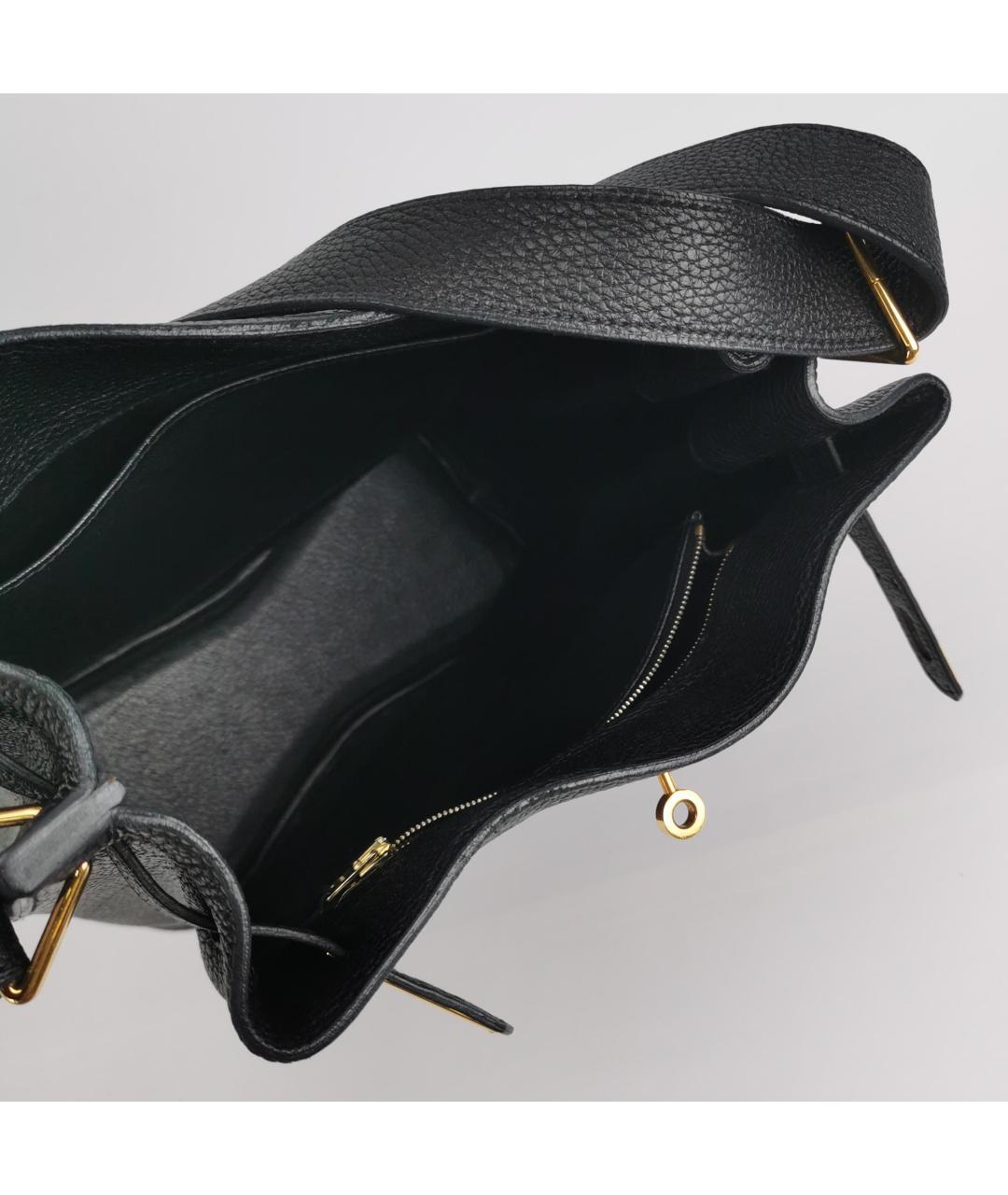 HERMES Черная кожаная сумка через плечо, фото 4