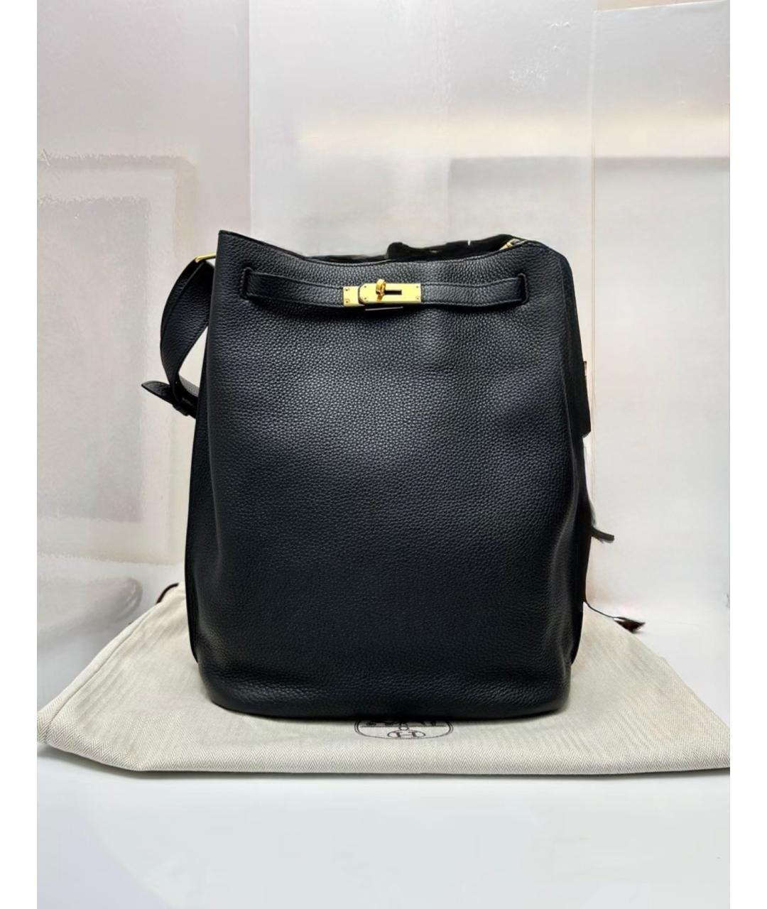 HERMES Черная кожаная сумка через плечо, фото 2