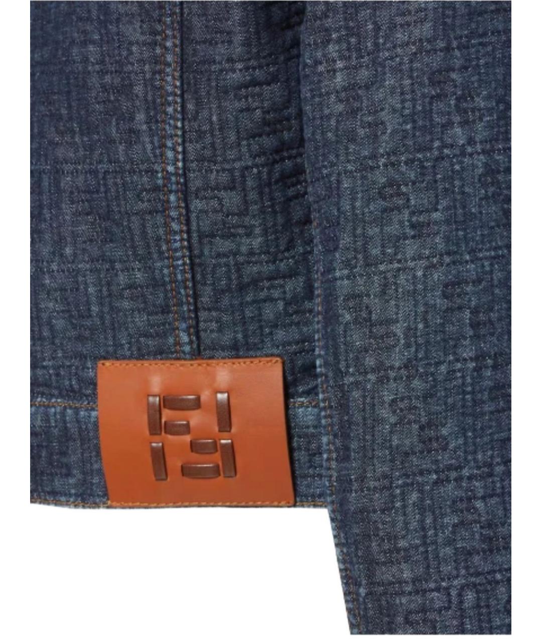 FENDI Темно-синяя хлопковая куртка, фото 4