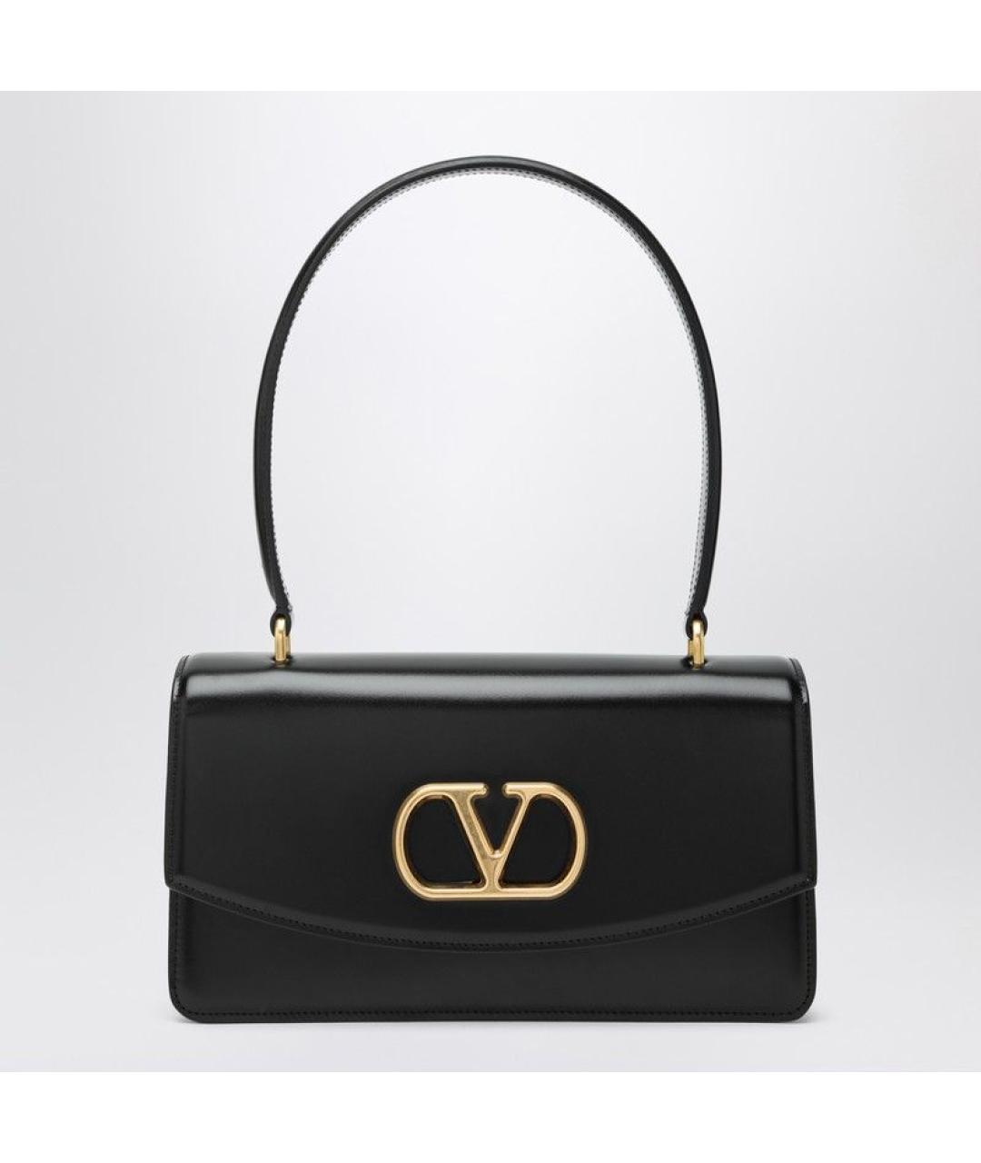 VALENTINO Черная кожаная сумка через плечо, фото 3