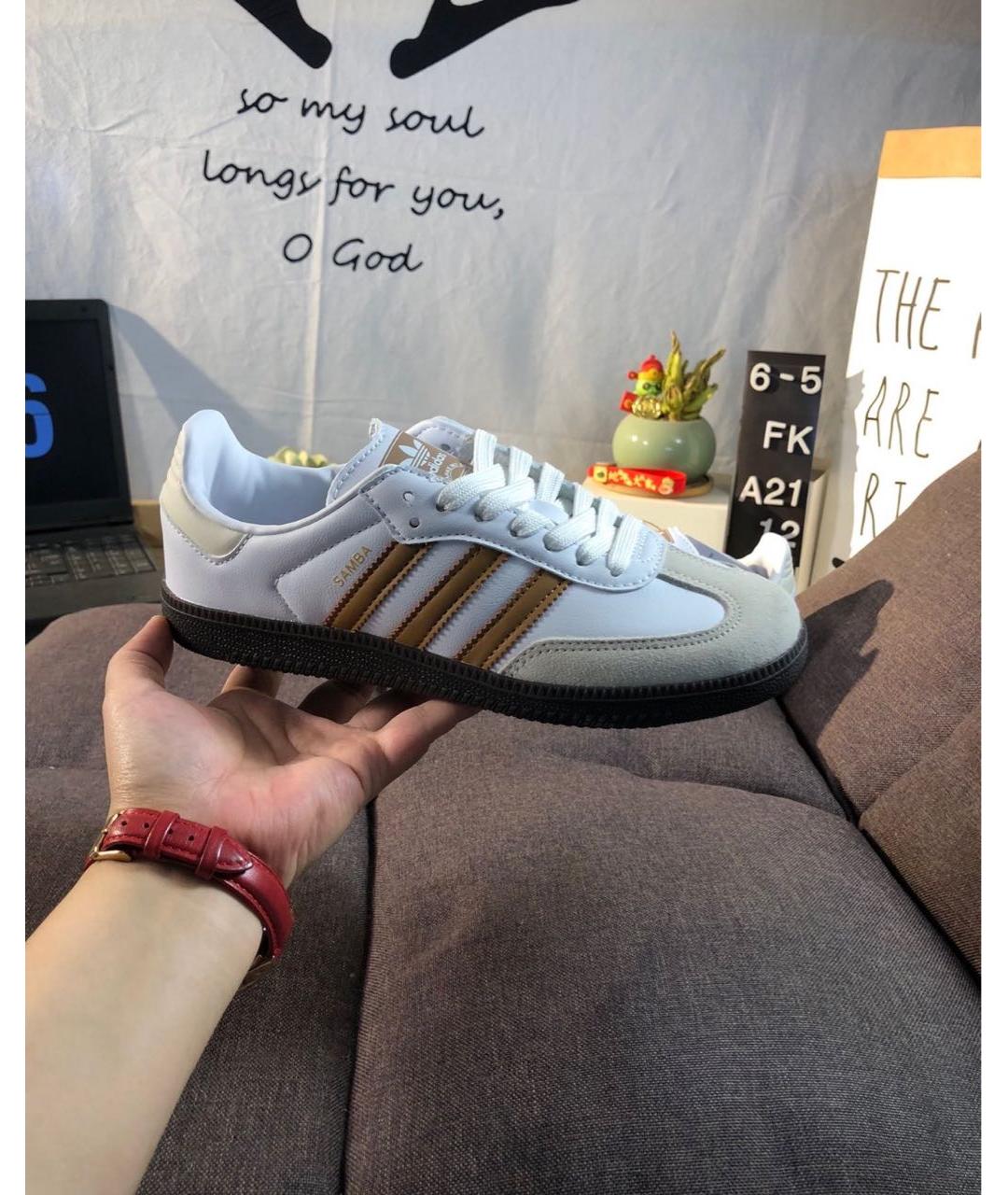 ADIDAS Белые кожаные кроссовки, фото 3