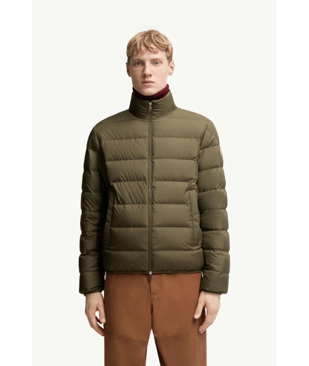 MONCLER Хаки полиэстеровая куртка, фото 2