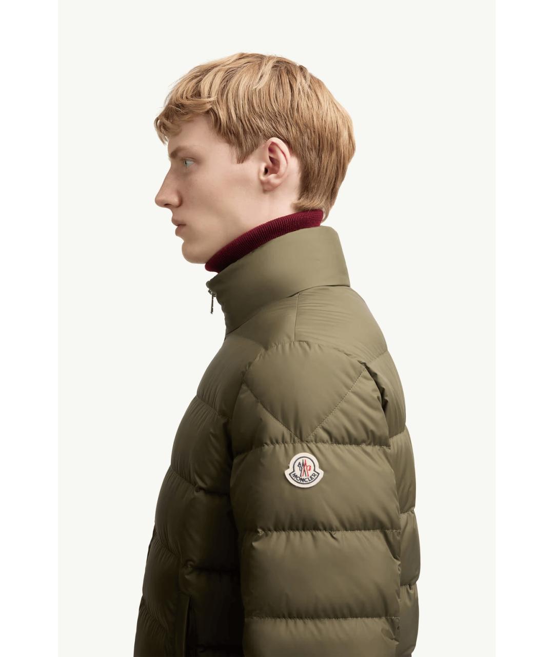 MONCLER Хаки полиэстеровая куртка, фото 3
