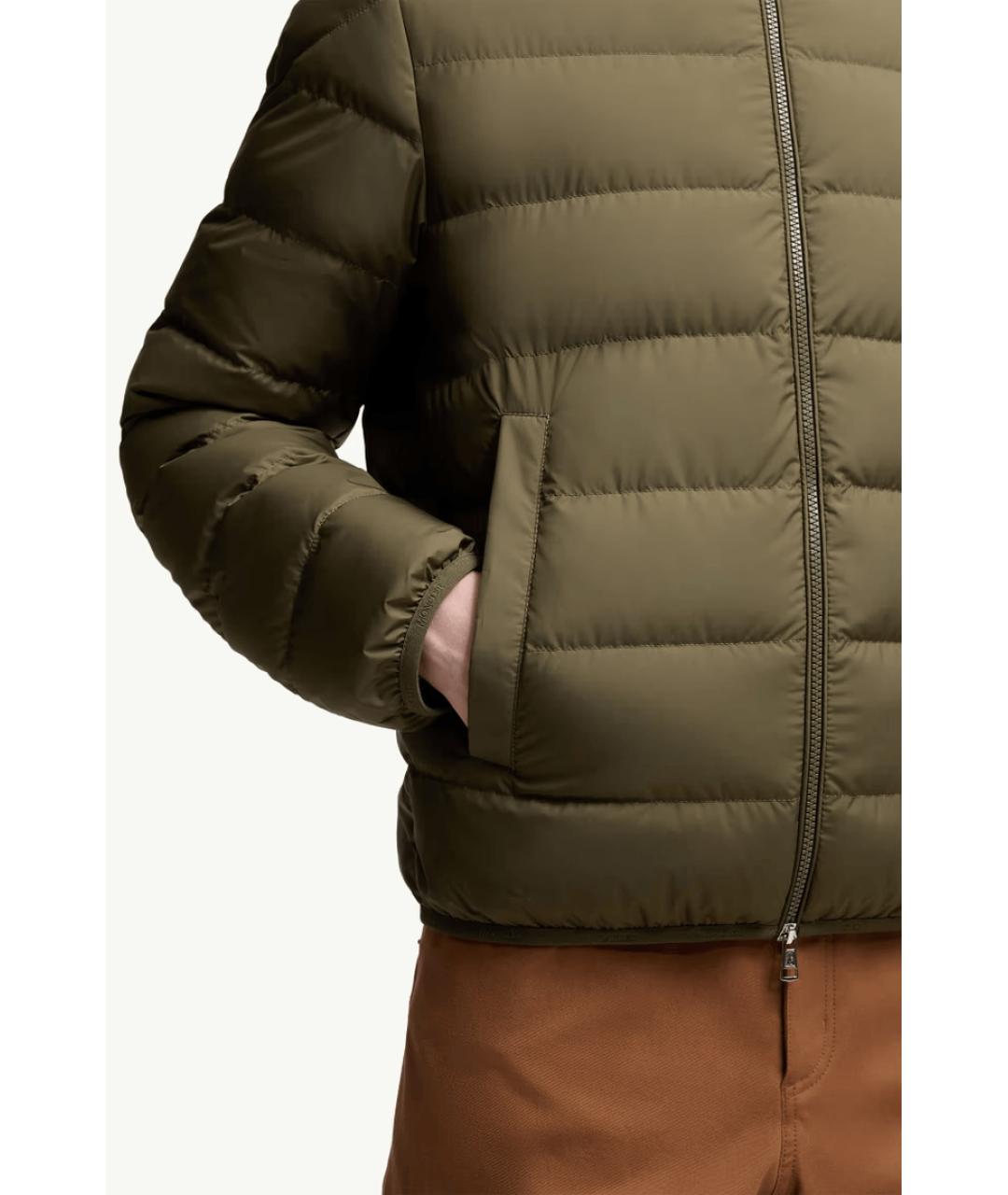 MONCLER Хаки полиэстеровая куртка, фото 5
