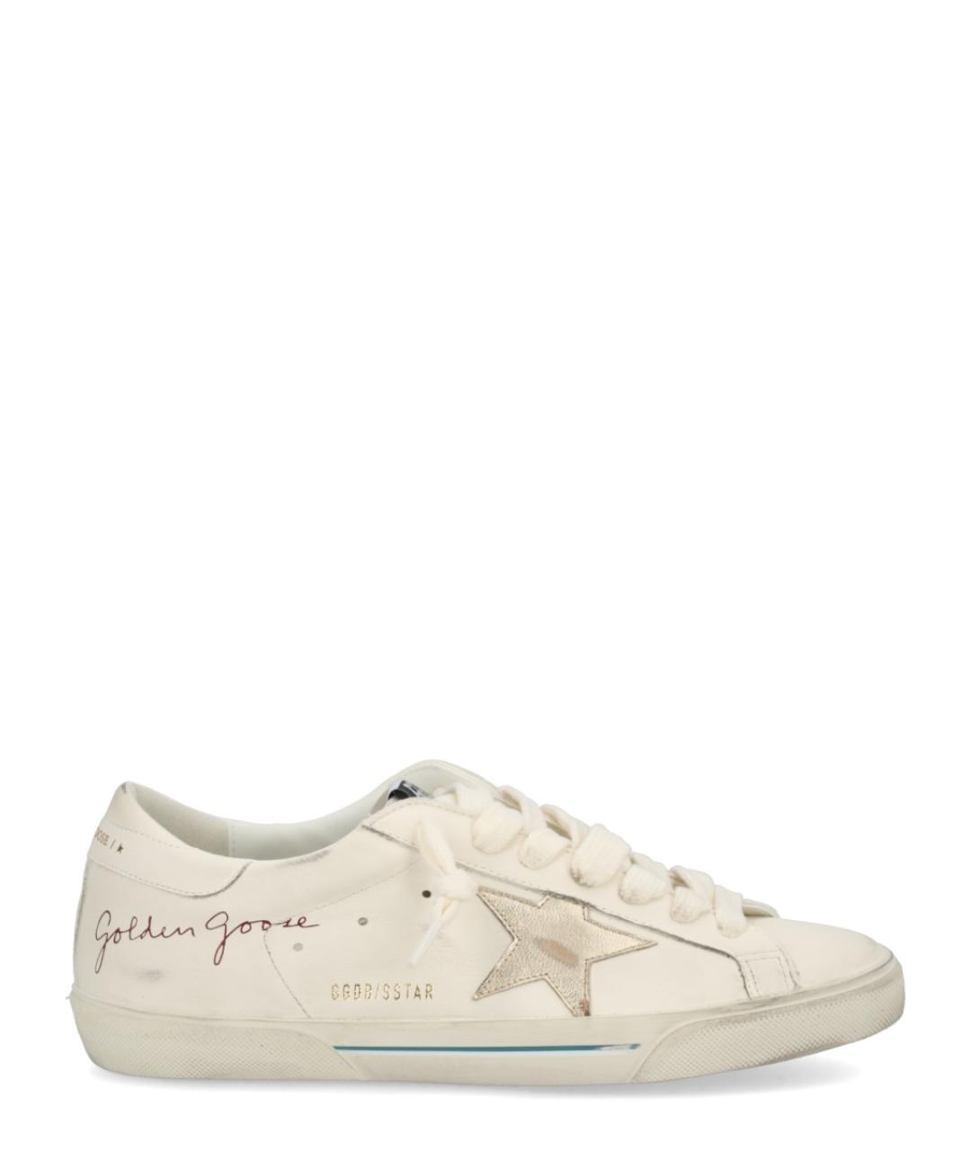 GOLDEN GOOSE DELUXE BRAND Белые кожаные низкие кроссовки / кеды, фото 1